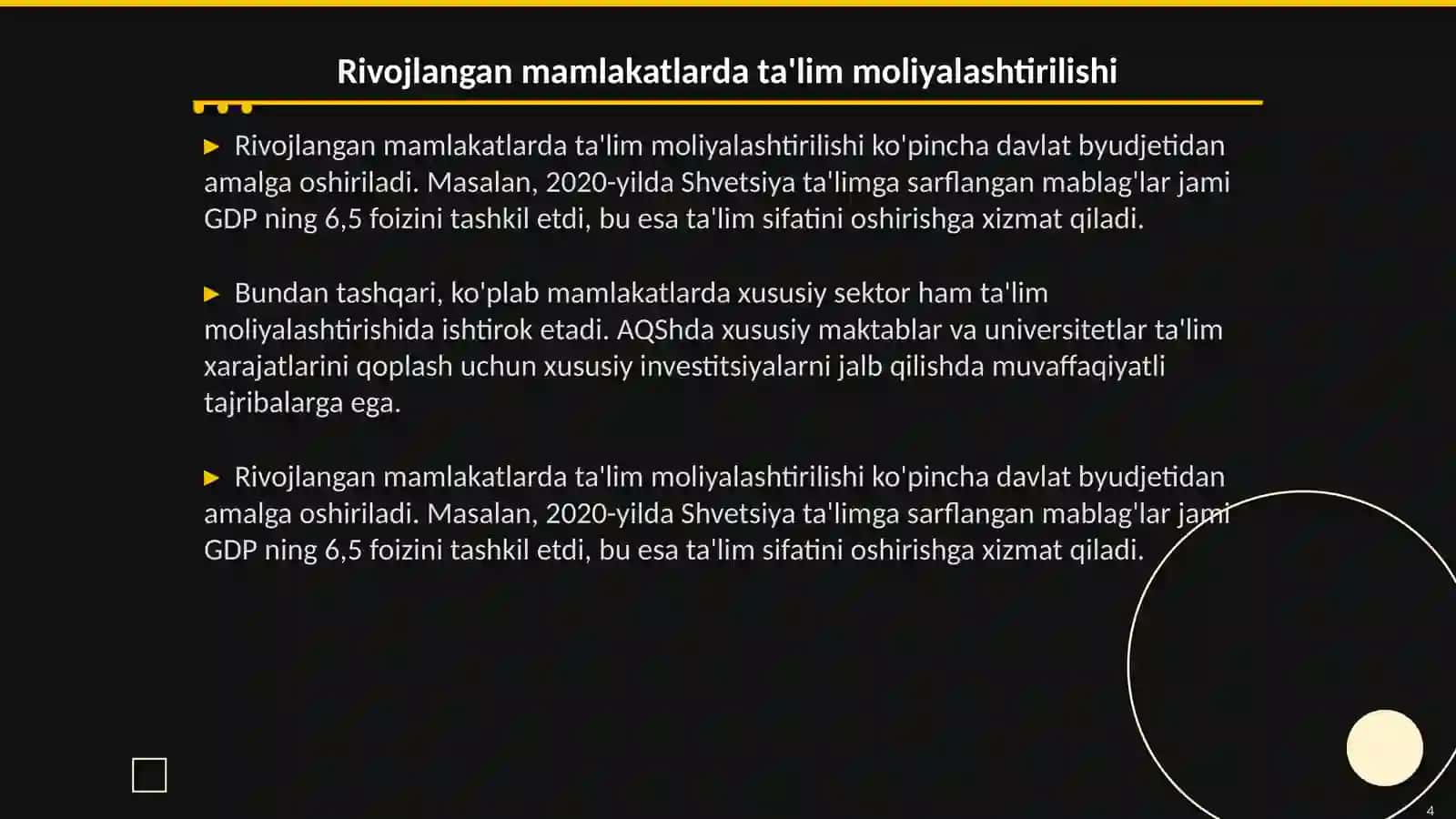 Rivojlangan xorijiy mamlakatlarda ta'lim tizimi 4