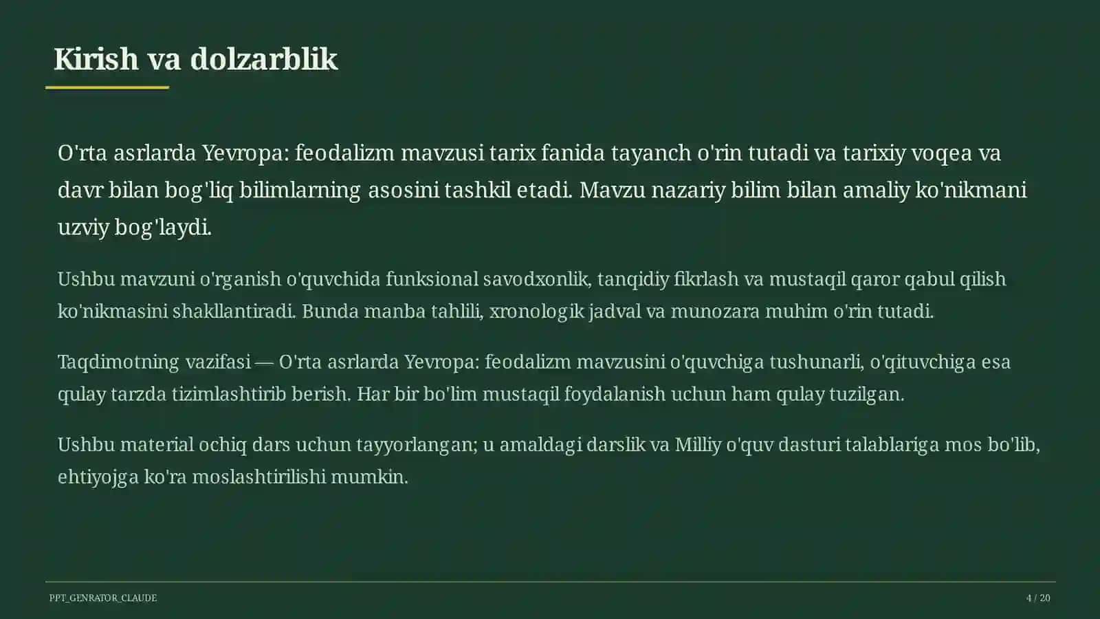 O'rta asrlarda Yevropa: feodalizm (7-sinf) 4