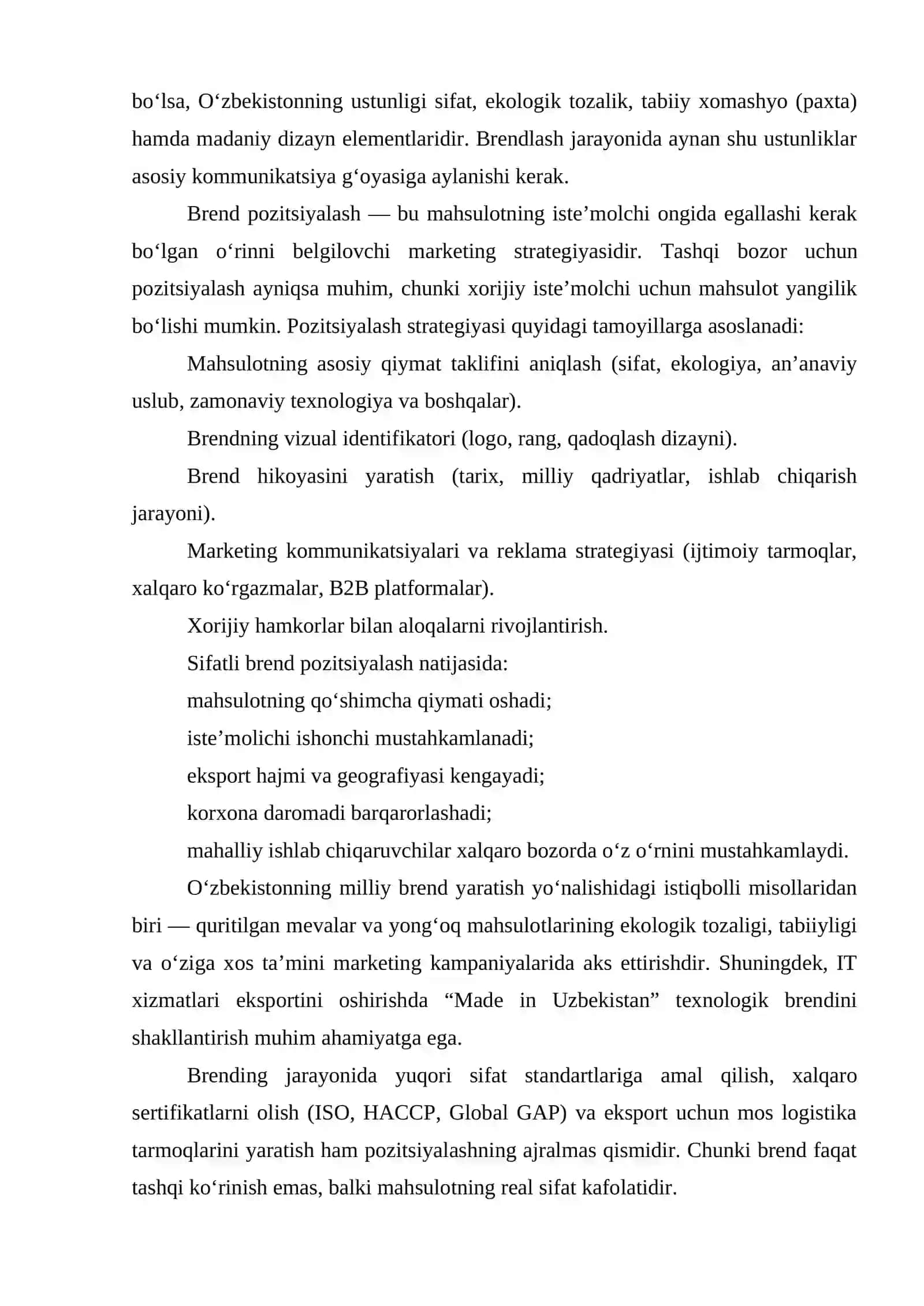 Eksport salohiyatini oshirish uchun mahalliy brend yaratish 4