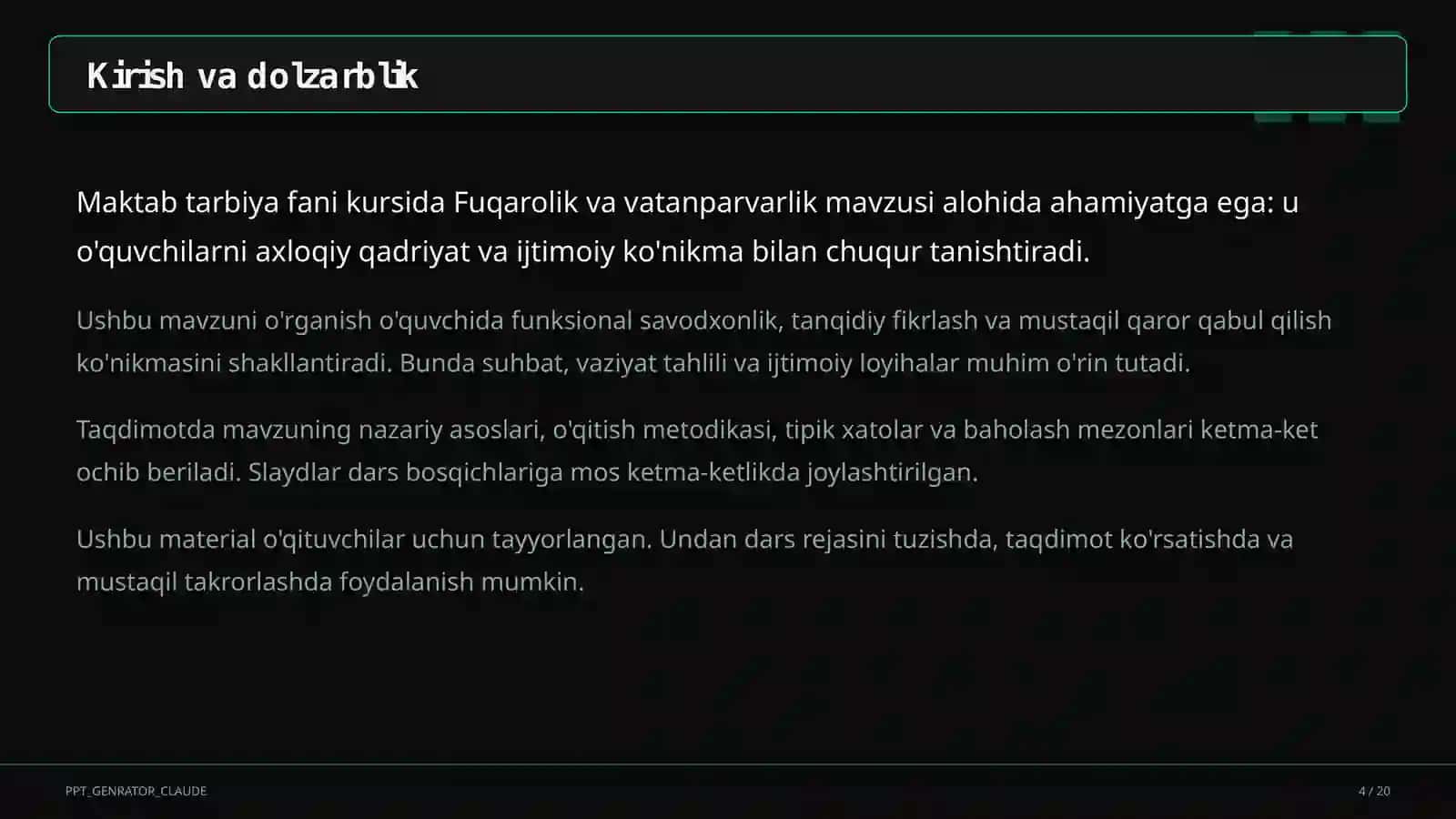 Fuqarolik va vatanparvarlik (8-sinf) 4