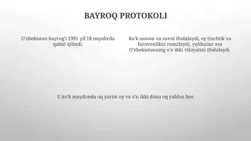 Oʻzbekiston bayrogʻi haqida 4