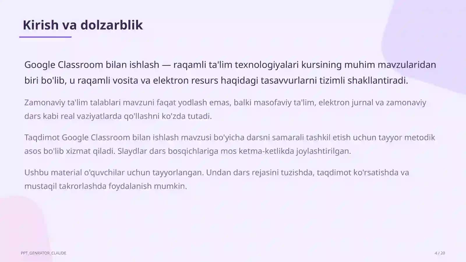 Google Classroom bilan ishlash 4