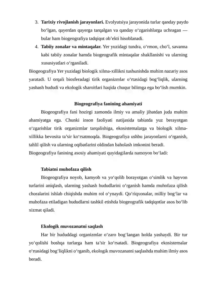 Biogeografiya fanining ahamiyati va ekosistemalar klassifikatsiyasi 4