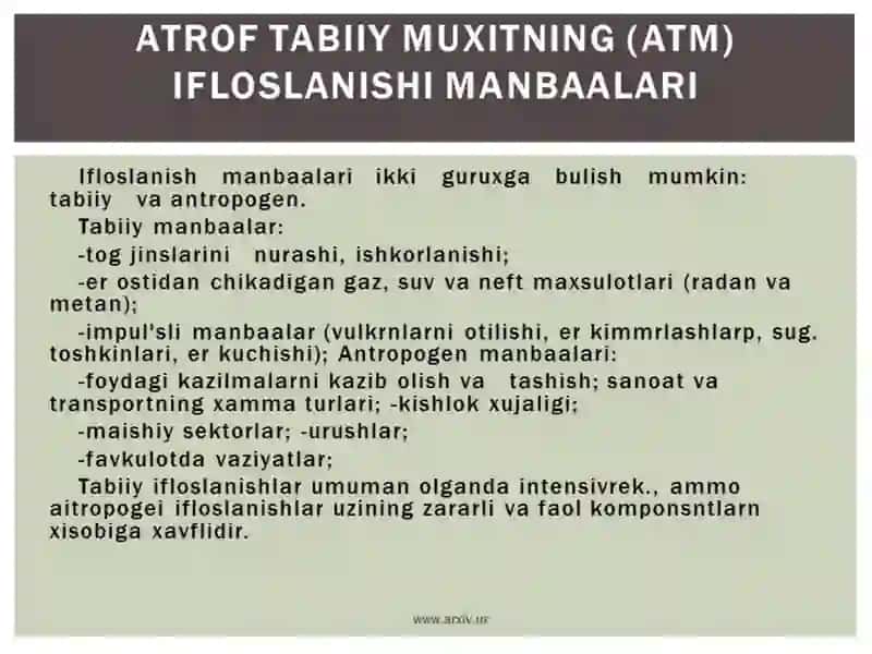 ANTROPOGEN OMILLARNING TUPROQ MIKROORGANIZMLARIGA TA’SIRI 4
