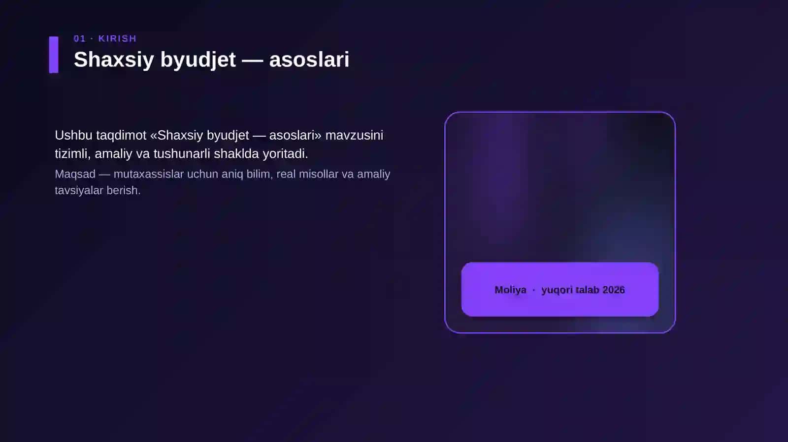 Shaxsiy byudjet — asoslari 4