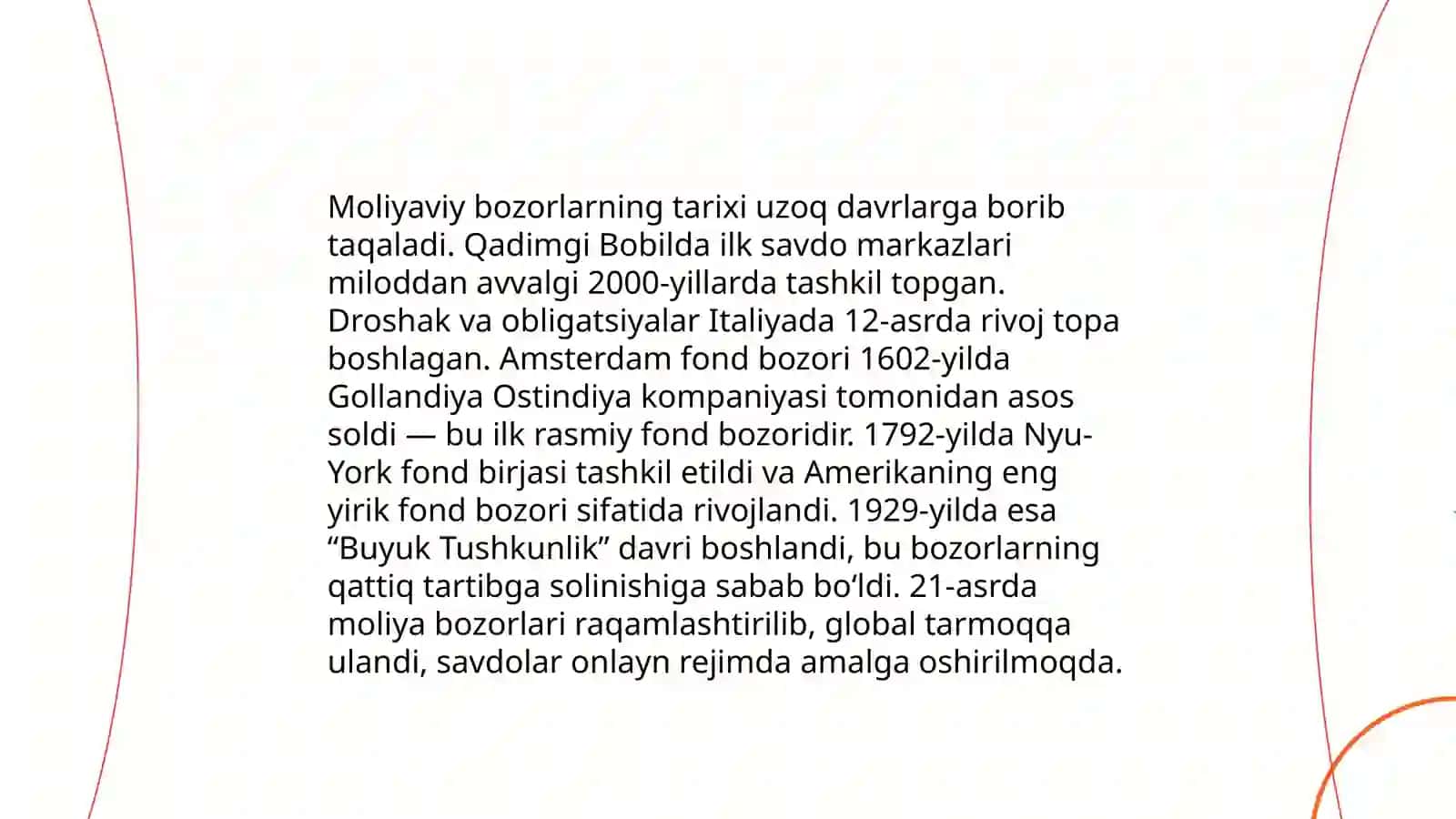 Moliyaviy bozorning mohiyati,zarurligi,asosiy vazifalari va turlari 4