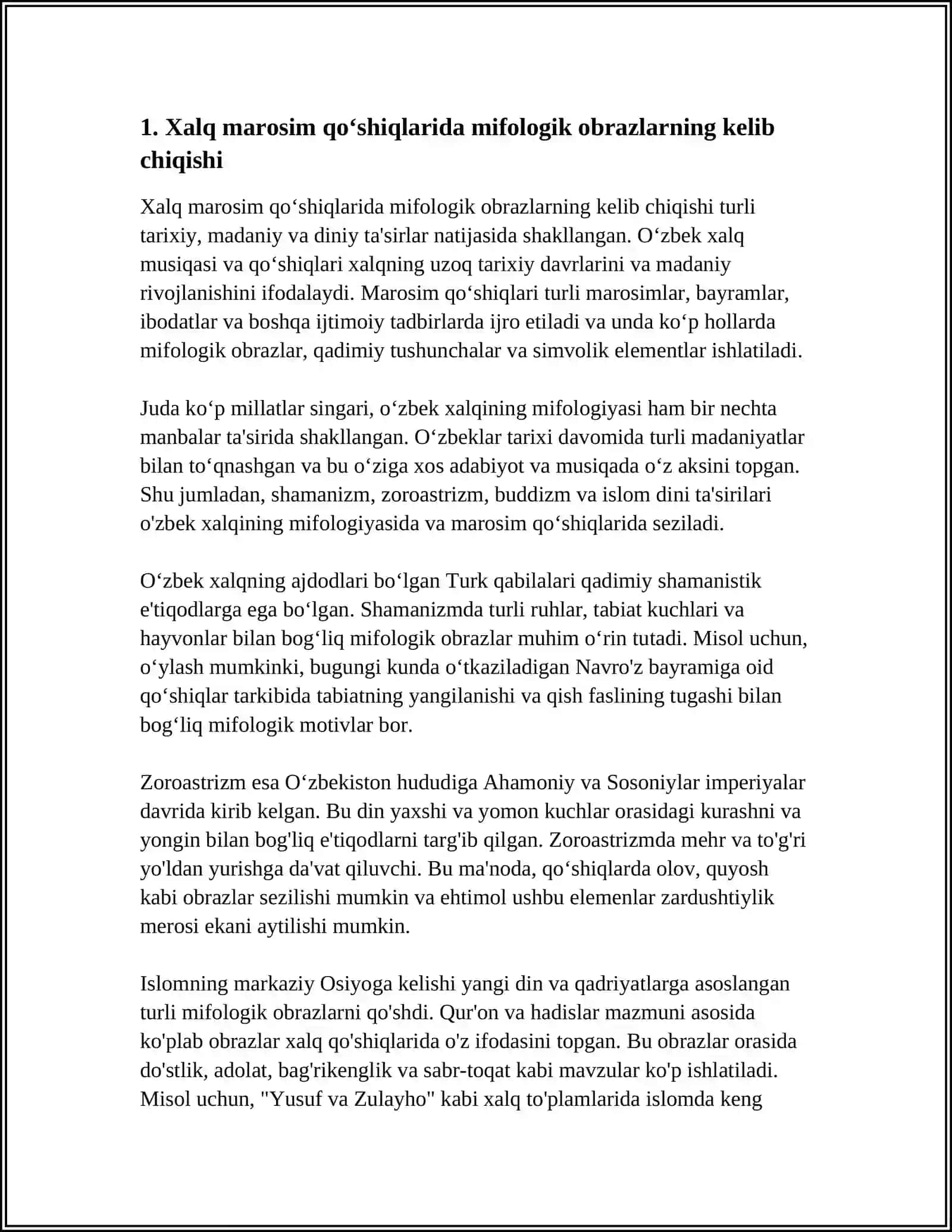 XALQ MAROSIM QOʻSHIQLARIDA MIFOLOGIK OBRAZLAR TASNIFI 4