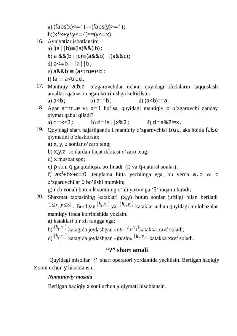 Mantiqiy ifodalar 4