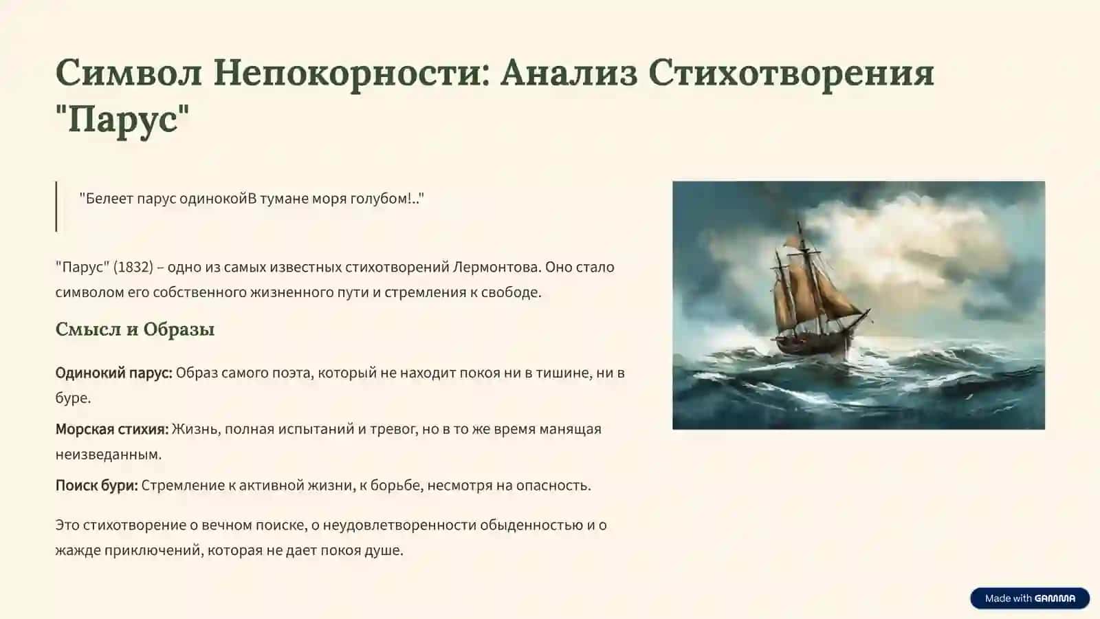 Лирика Лермонтова для 9 класса: Глубина Поэтического Мира 4