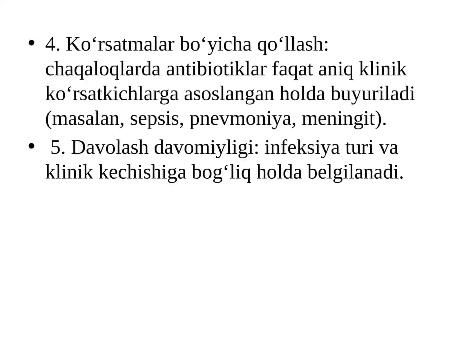 Chaqaloqlarda Antibiotik terapiya xususiyatlari 4