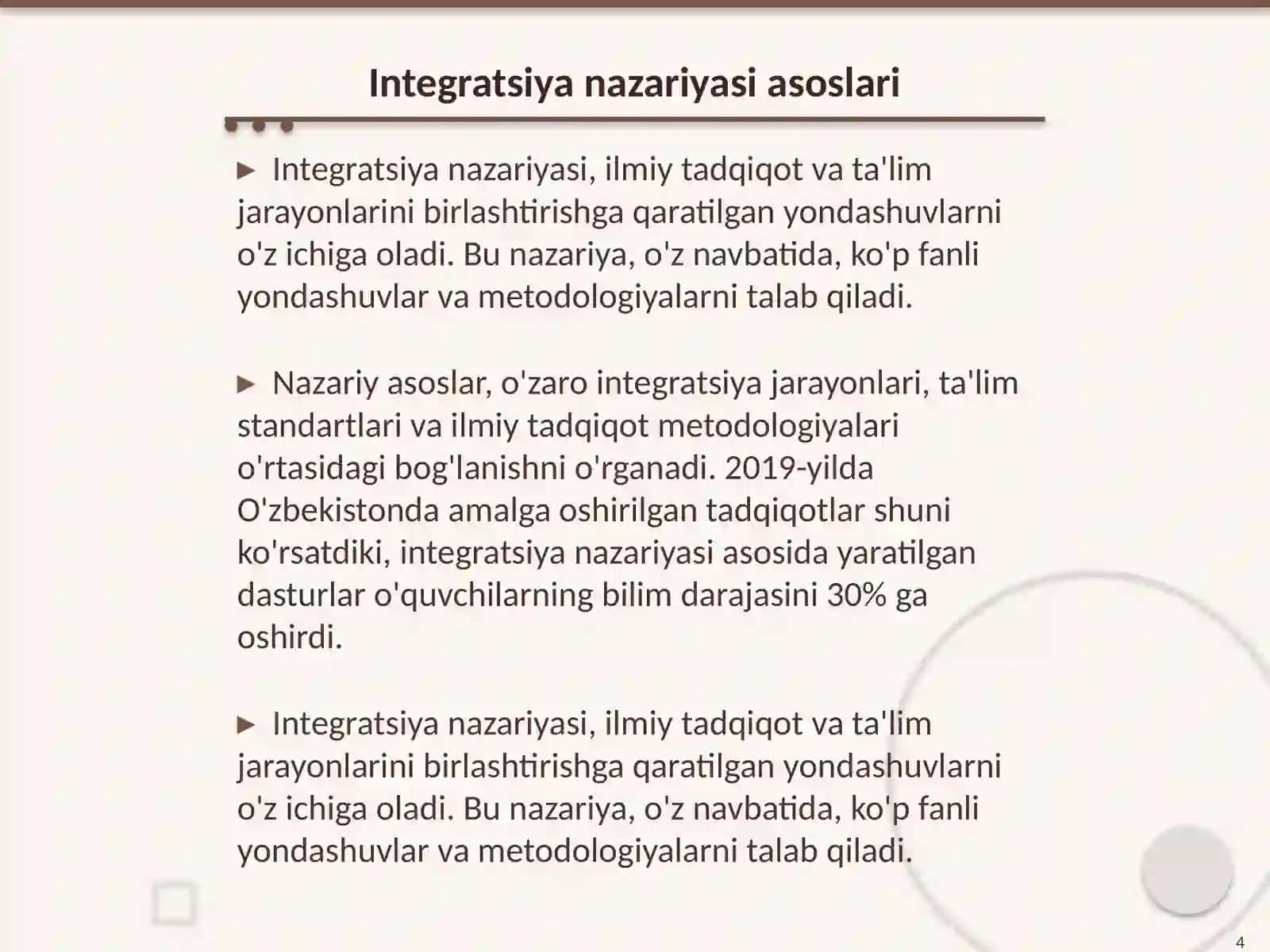 Akademik faoliyat integratsiyasi:nazariya va amaliy uygʻunligi 4