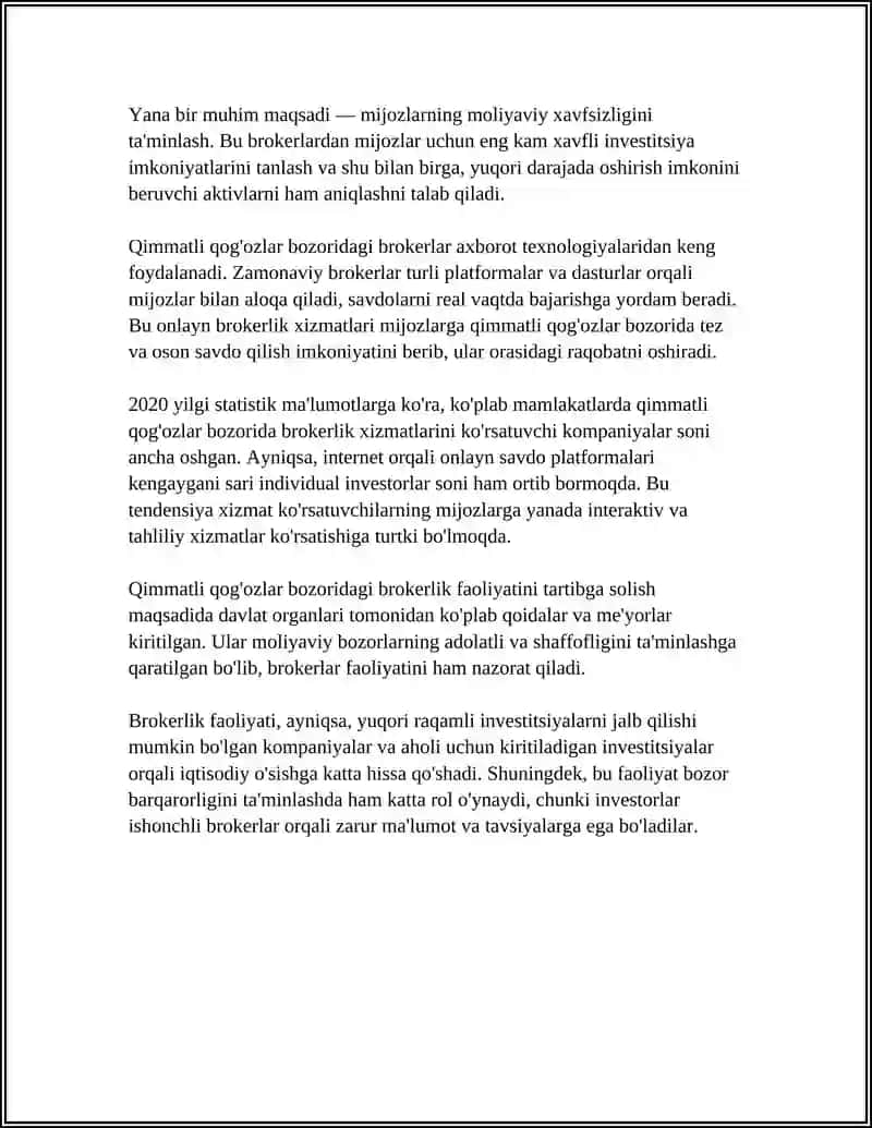 QIMMATLI QOG'OZLAR BOZORIDAGI KASBIY FAOLIYAT VA UNING TURLARI 4