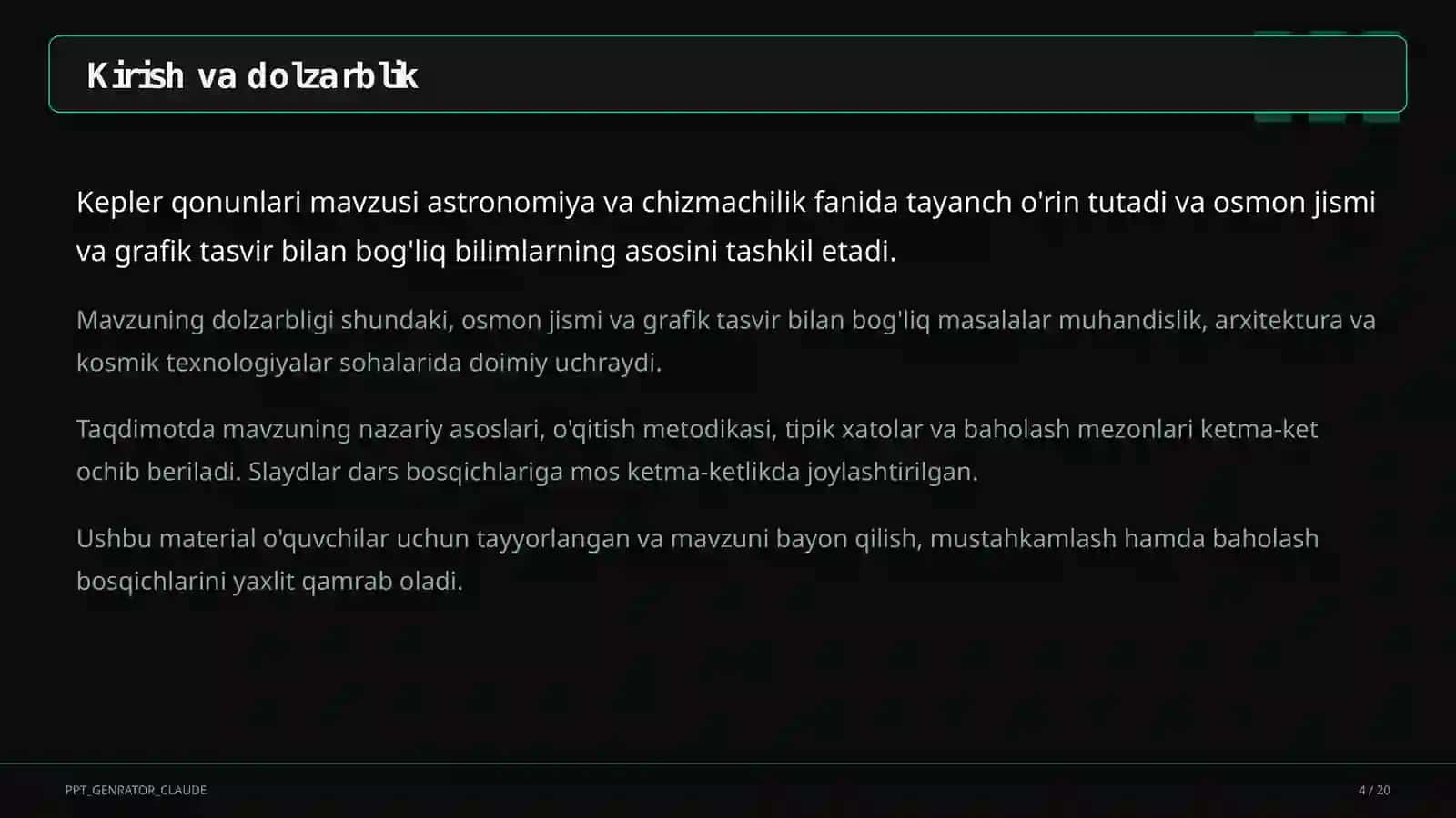 Kepler qonunlari (10-sinf) 4