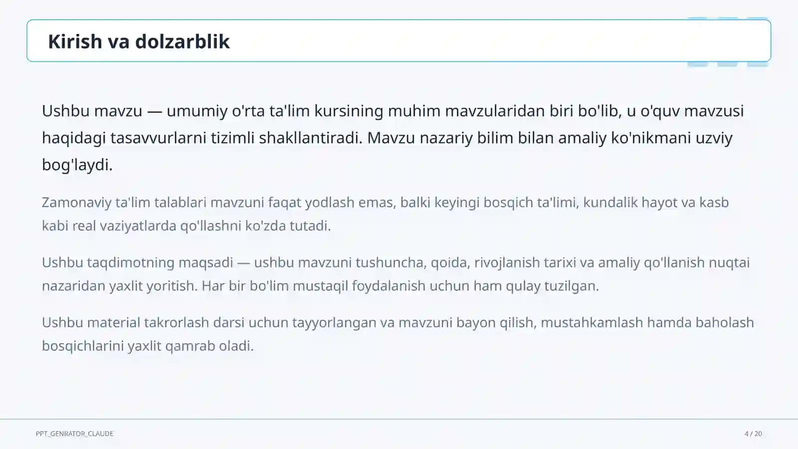 Boshlang'ich sinfda kitobxonlik odati: kunlik o'qish va maktab kutubxonasi 4