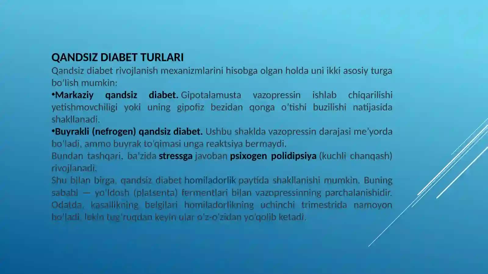 Qandsiz diabetni davolovchi dori vositalari 4