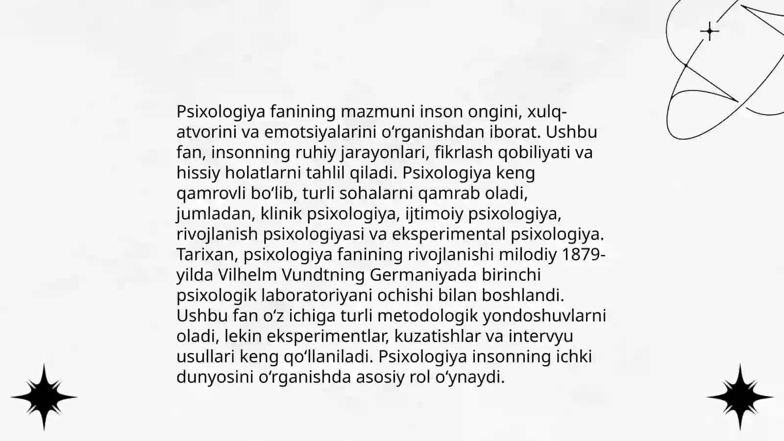 Umumiy psixologiya fanining predmeti, tarixi 4