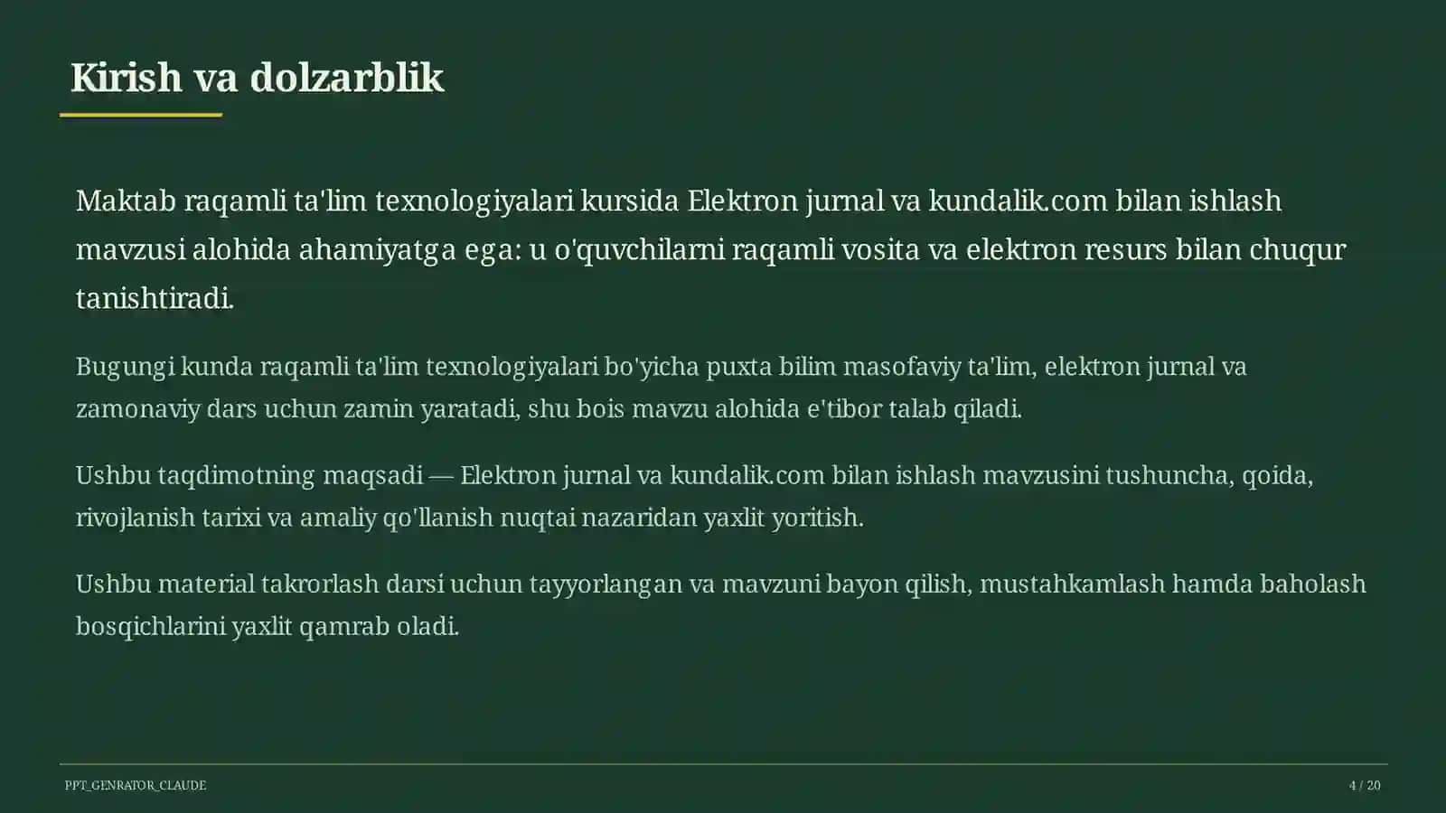 Raqamli ta'lim texnologiyalari takrorlash darsi 4
