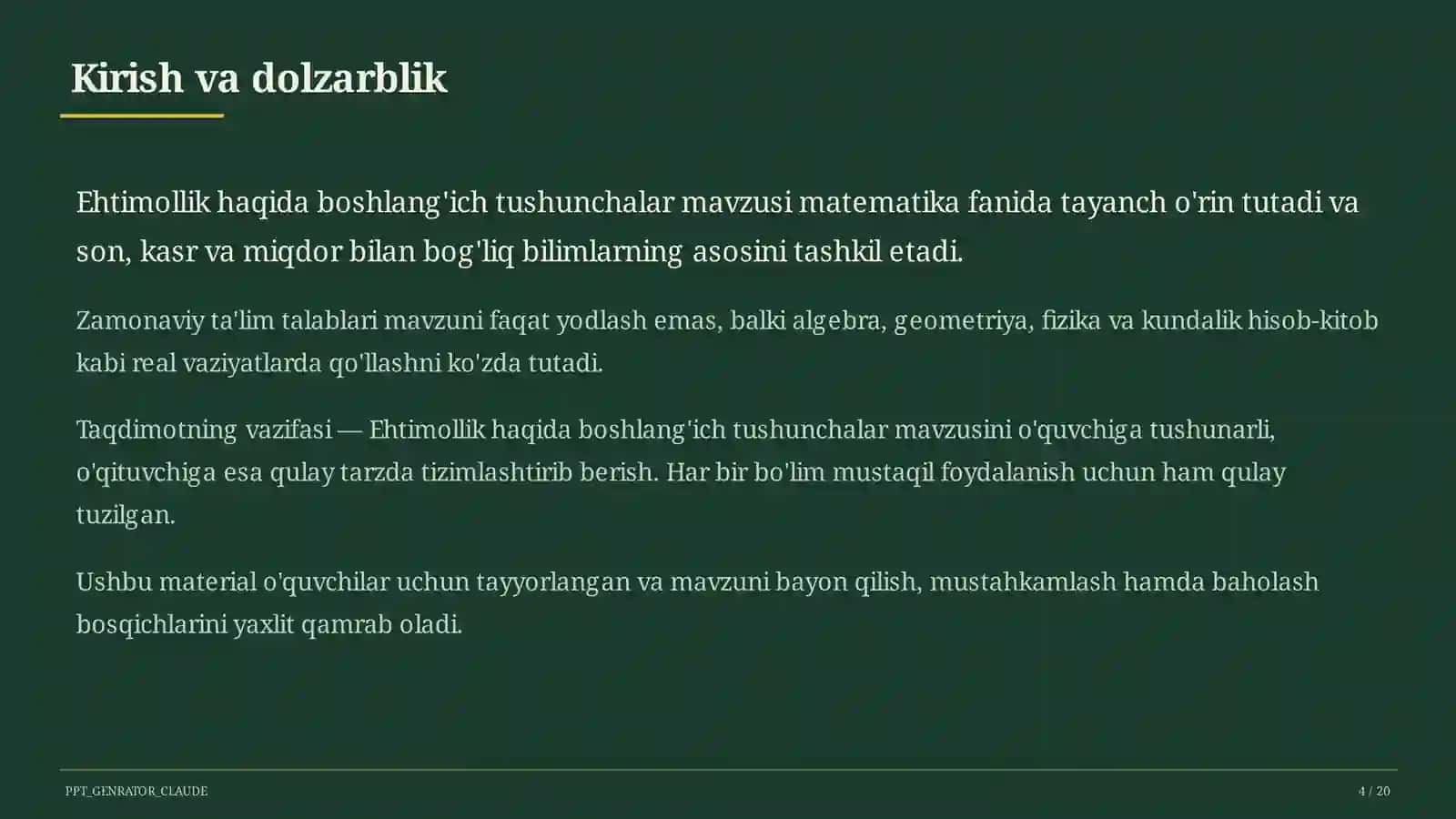 Ehtimollik haqida boshlang'ich tushunchalar (6-sinf) 4