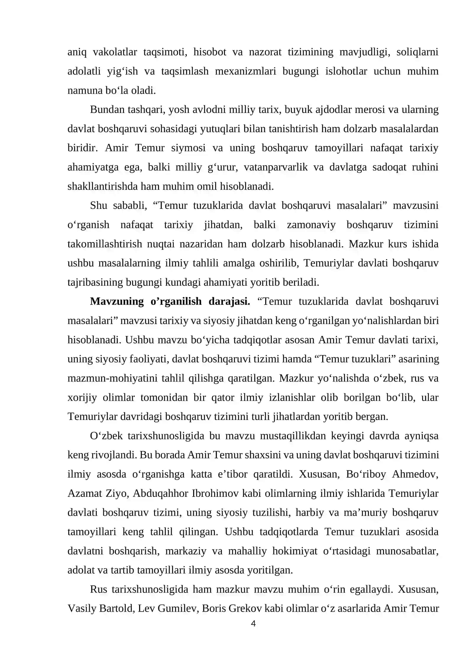 "Temur tuzuklarida" davlat boshqaruvi masalalari 4