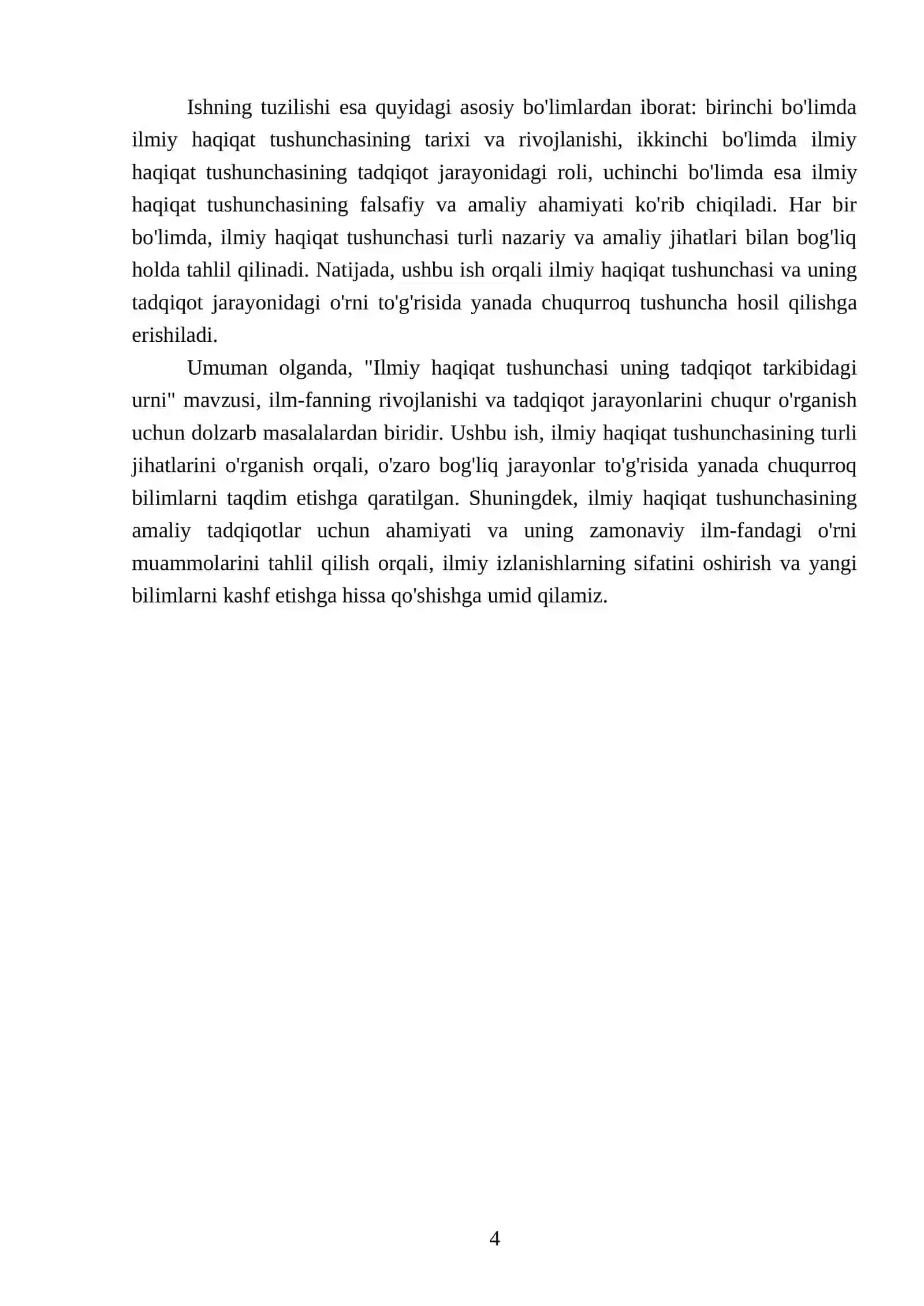 Ilmiy haqiqat tushunchasi uning tadqiqot tarkibidagi urni 4