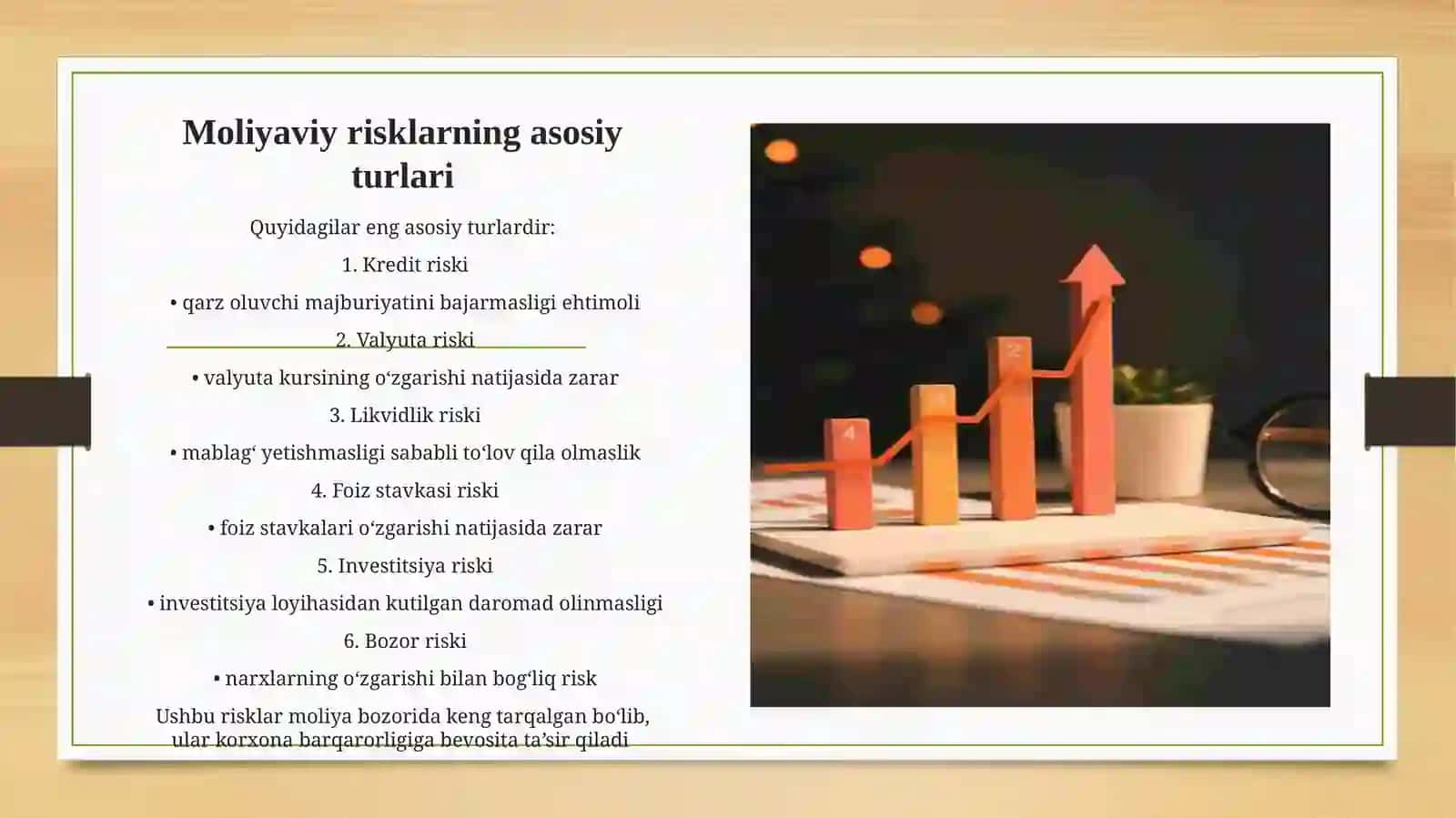 Moliyaviy risk tushunchasi va turlari 4