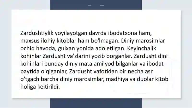 ,,Avestoʼʼ - tarbiyaviy gʼoyalar 4