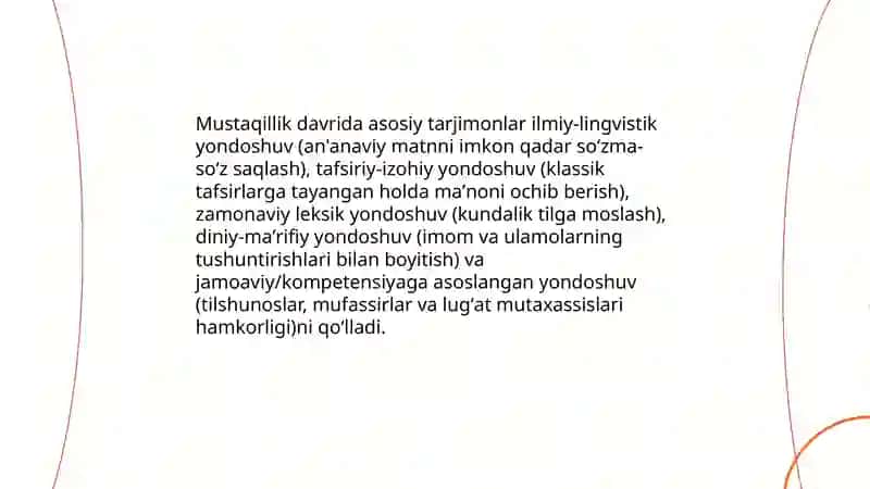 Mustaqillik yillarida Quronning òzbek tiliga tarjima qilinishi va tafsirlari haqida 4