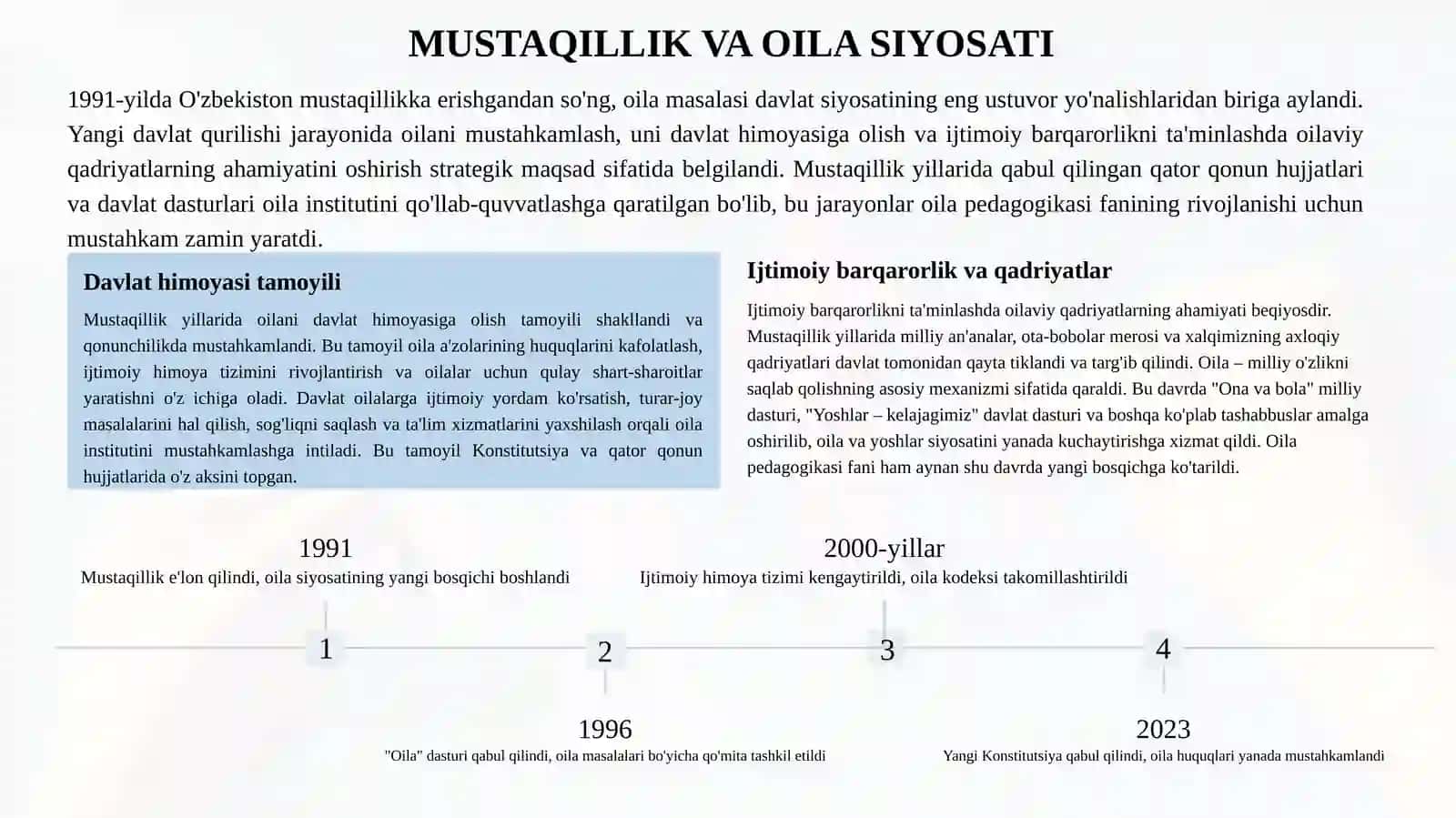 O’zbekiston oila pedagogikasi fanining rivojlanishi 4