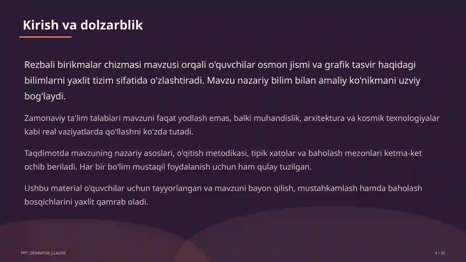 Rezbali birikmalar chizmasi (9-sinf) 4