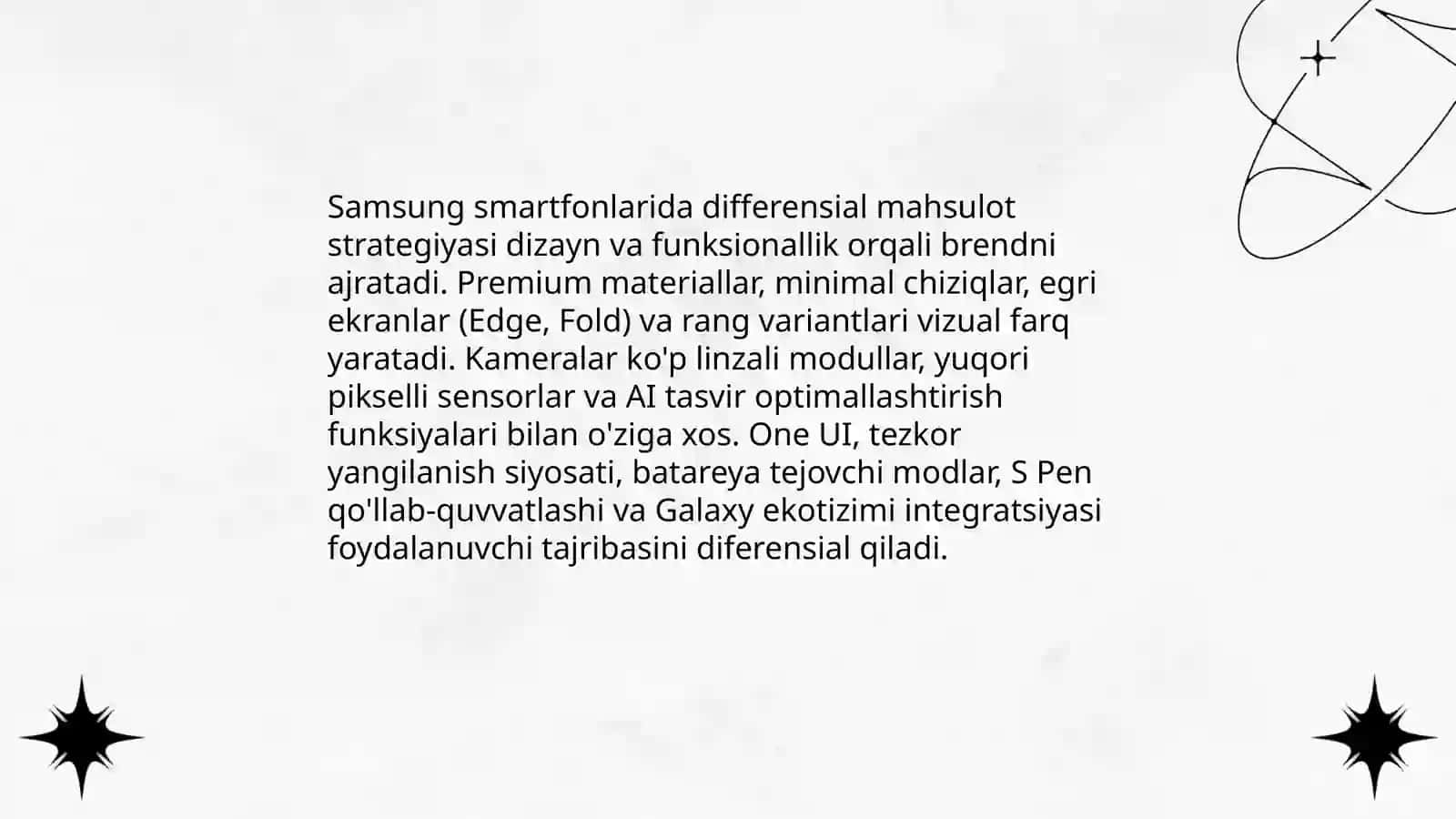 Samsung Electronics korxonasida differensial mahsulot strategiyasi 4