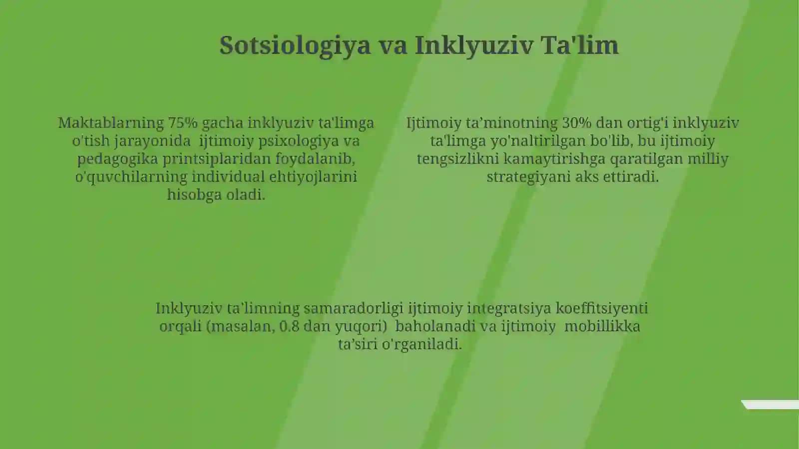 Inklyuziv taʼlimning ijtimoiy strategiyasi, pedagogika va boshqa fanlarbilanaloqasi 4