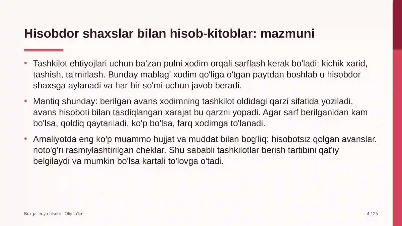 shaharsozlikda hisobdor shaxslar bilan hisob kitoblar hisobi 4490 4