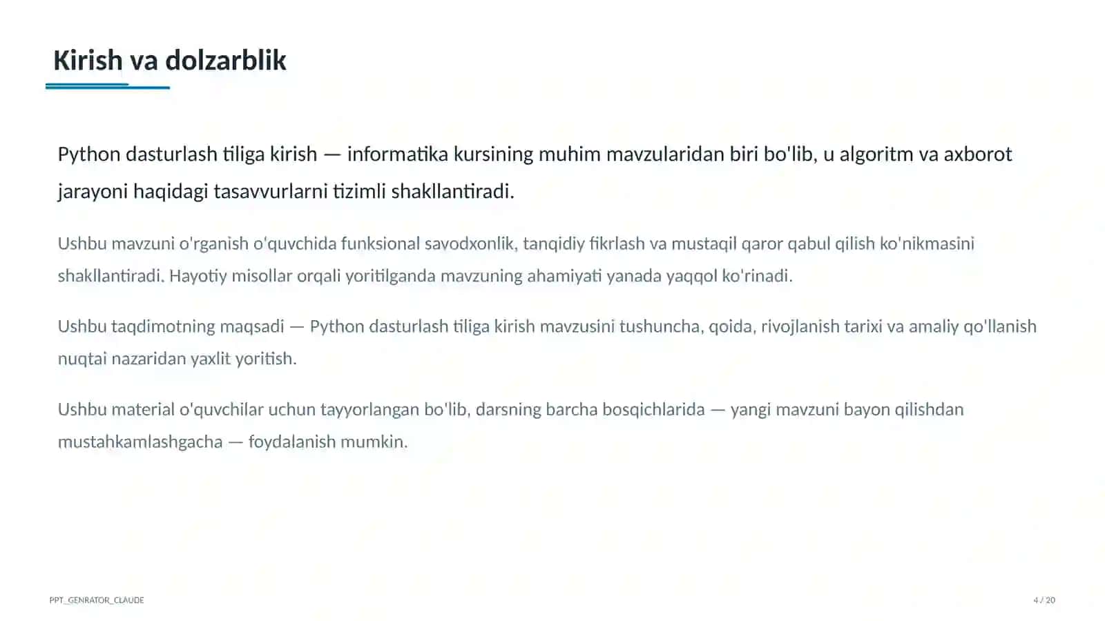 Python dasturlash tiliga kirish (8-sinf) 4
