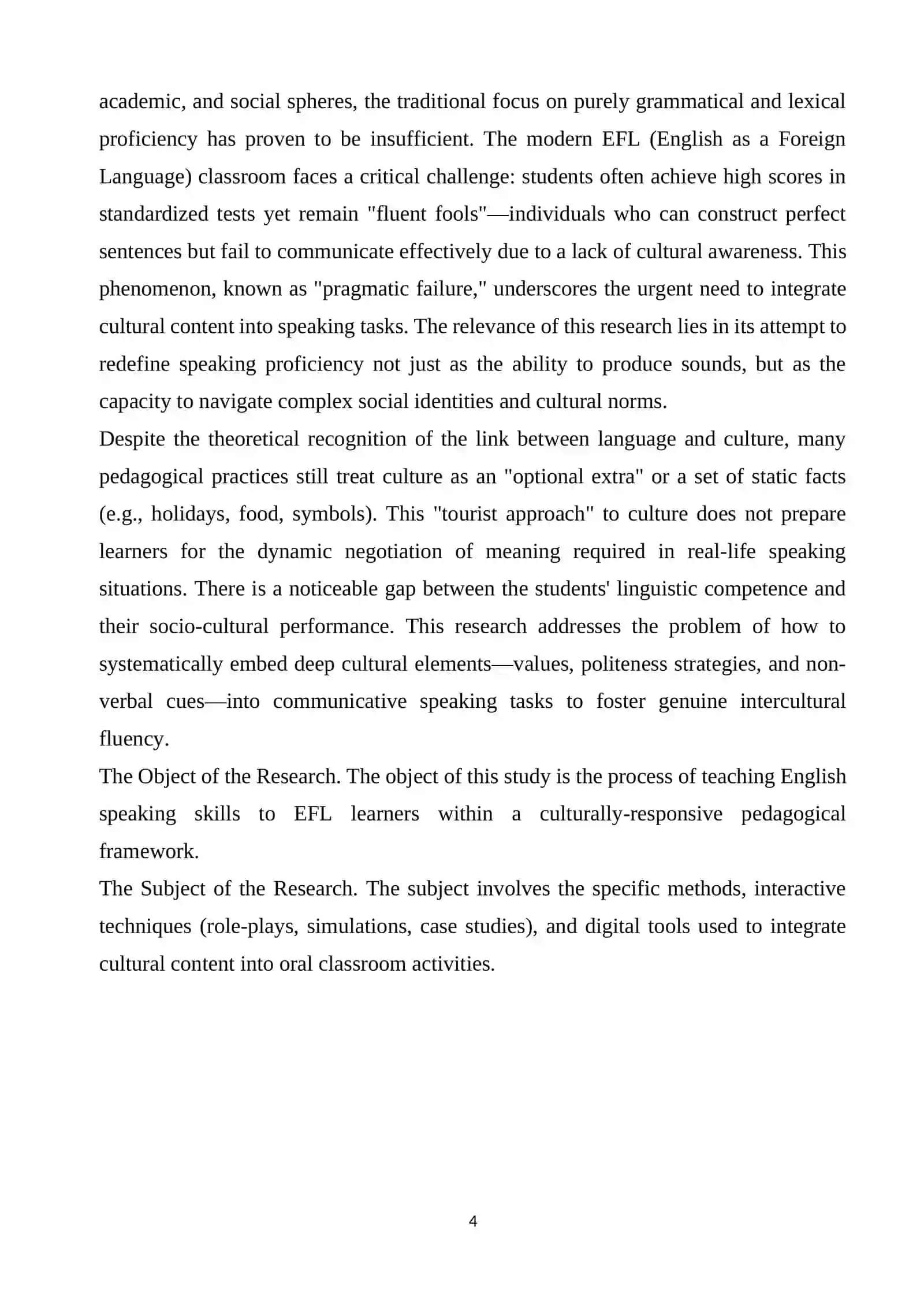 INTEGRATING CULTURAL CONTENT INTO SPEAKING TASKS 4