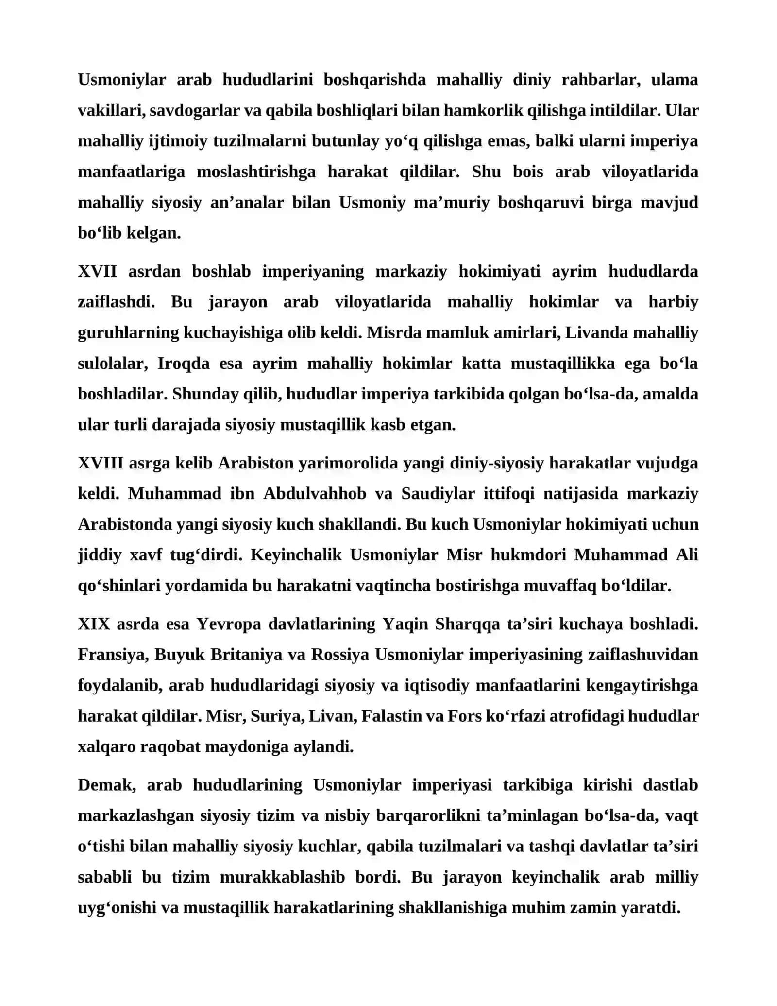 ARAB DAVLATLARI USMONIYLAR IMPERIYASI HUKMRONLIGI OSTIDA 4