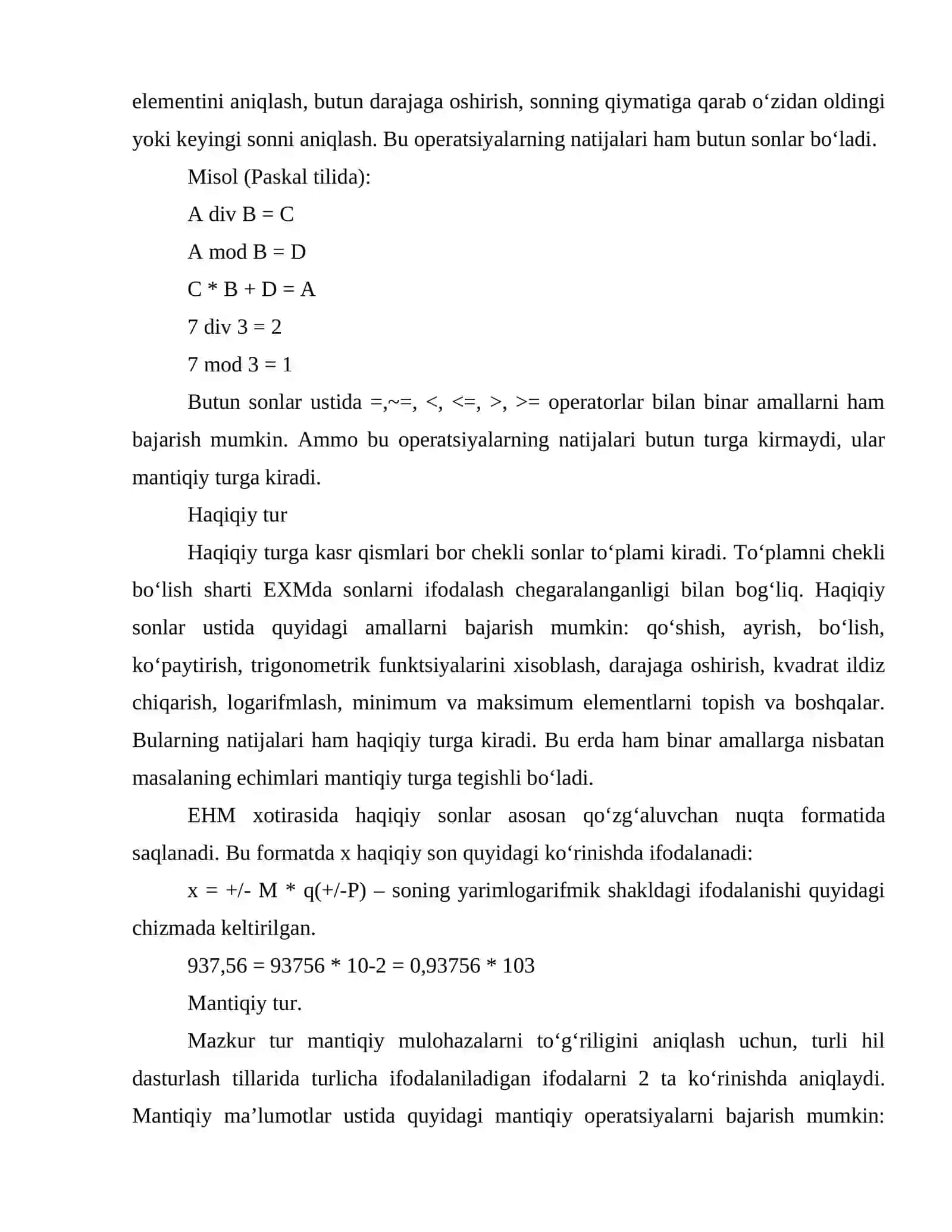 Maʼlumotlarning oddiy turlari 4