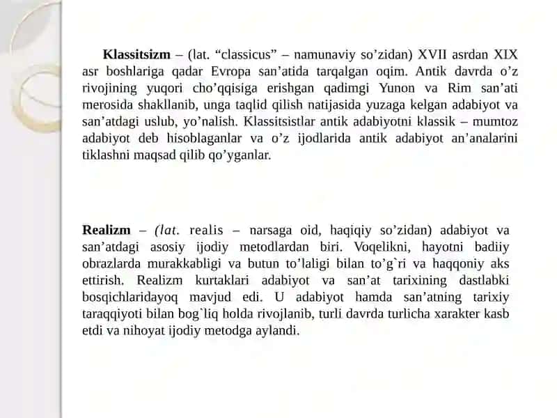 Adabiyoqimvayo'nalishlar 4