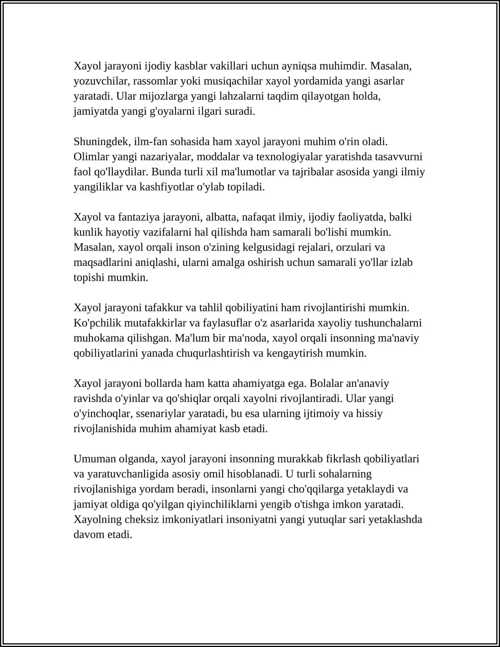 XAYOL TURLARI VA XAYOL JARAYONI 4