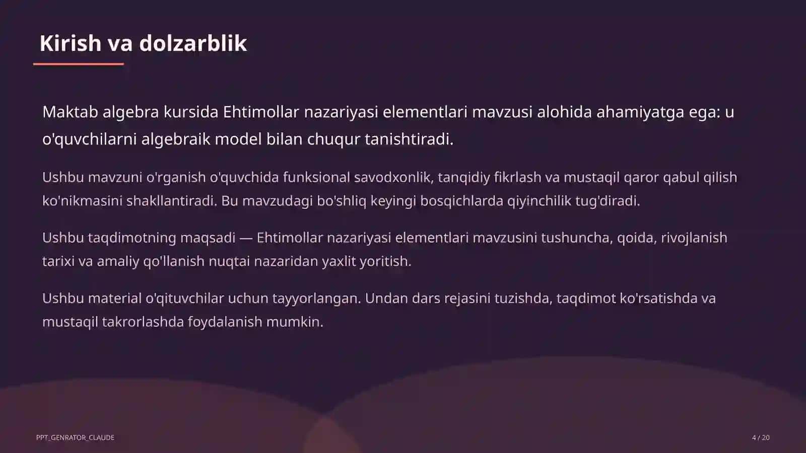 Ehtimollar nazariyasi elementlari (9-sinf) 4