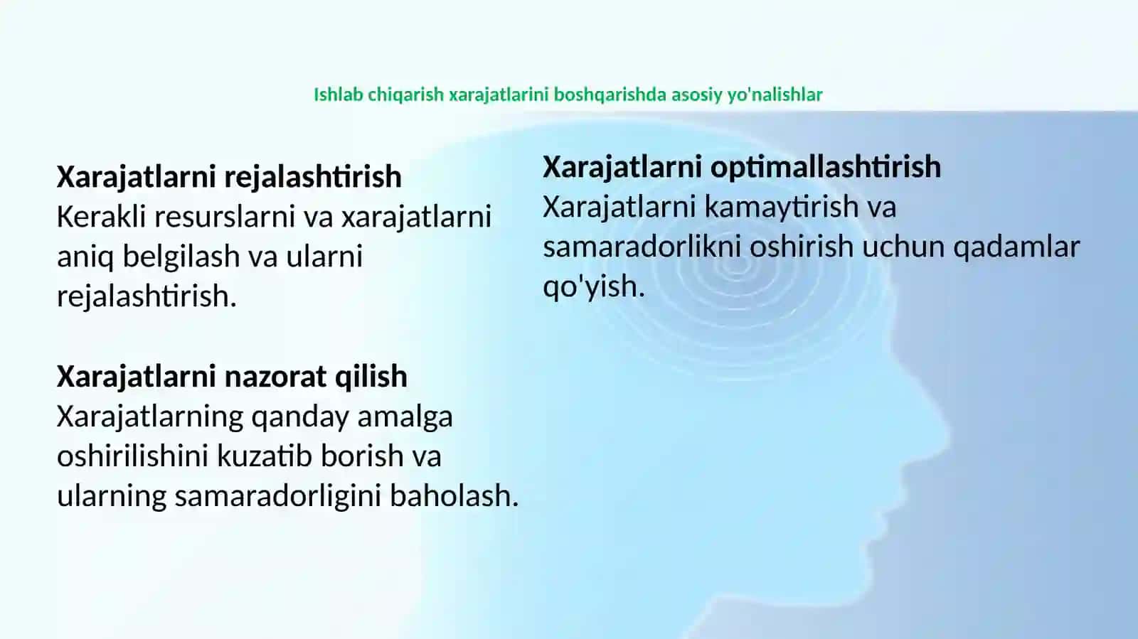 Ishlab chiqarish xarajatlari va foyda tashkil topishining xususiyatlari 4