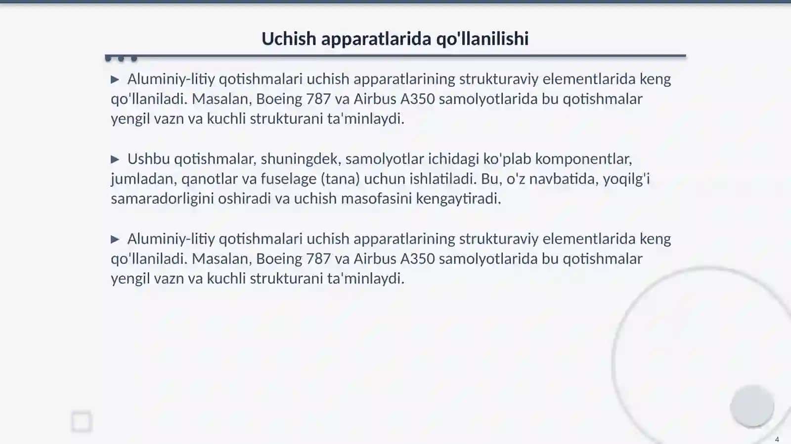 Istiqbolli aluminiy-litiy qotishmalari uchish apparatlari 4