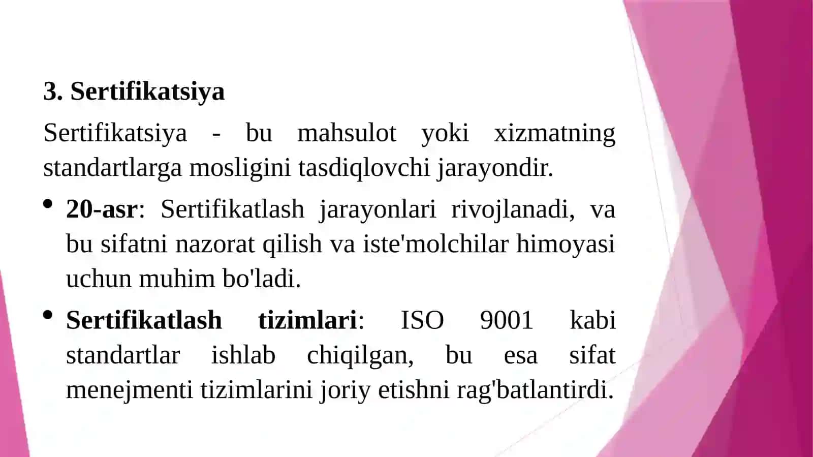 Metrologiya, standartlash va sertifikatsiya fanining rivojlantirish tarixi 4