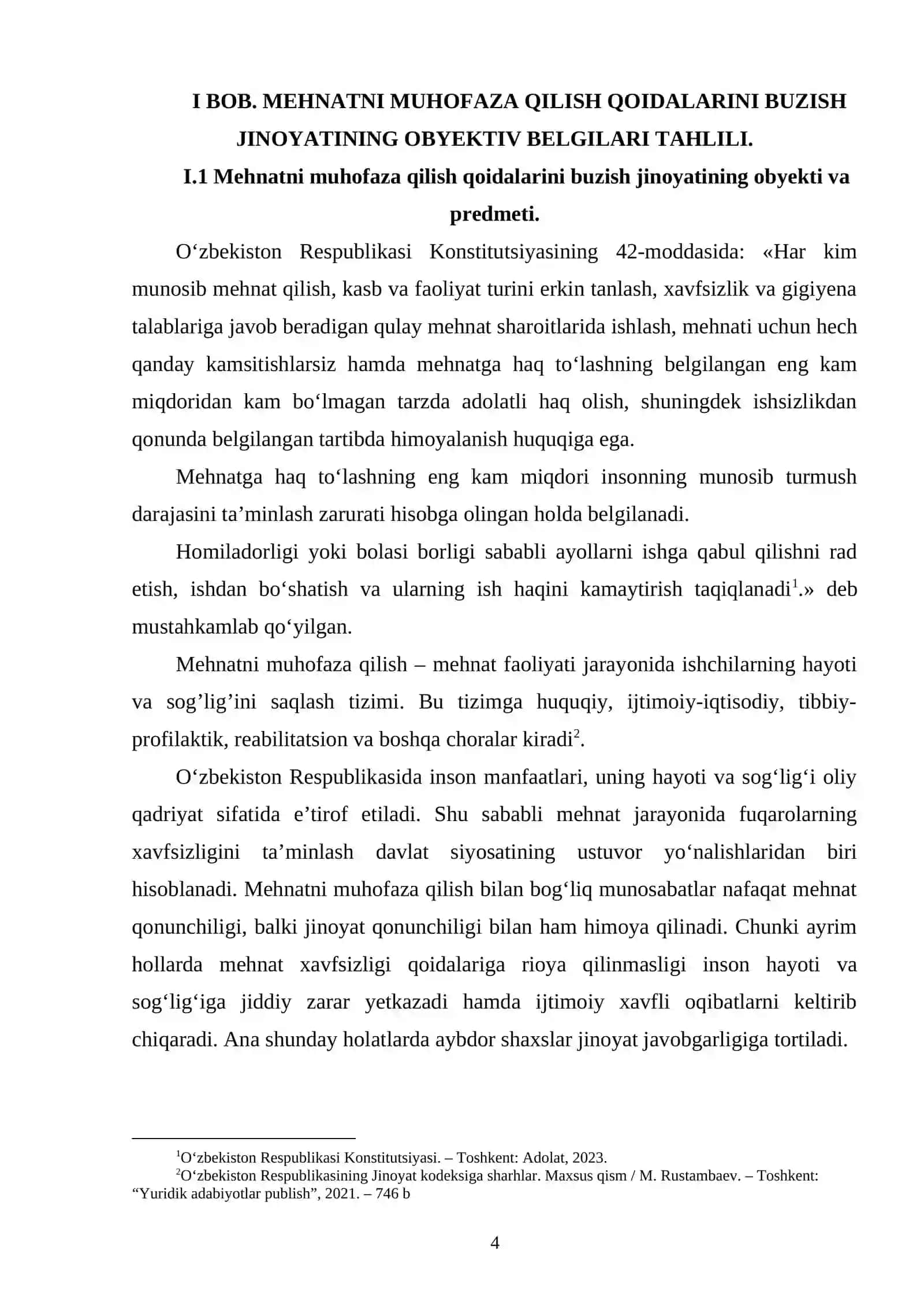 Mehnatni muhofaza qilish qoidalarini buzishning jinoiy-huquqiy xususiyatlari 26 4