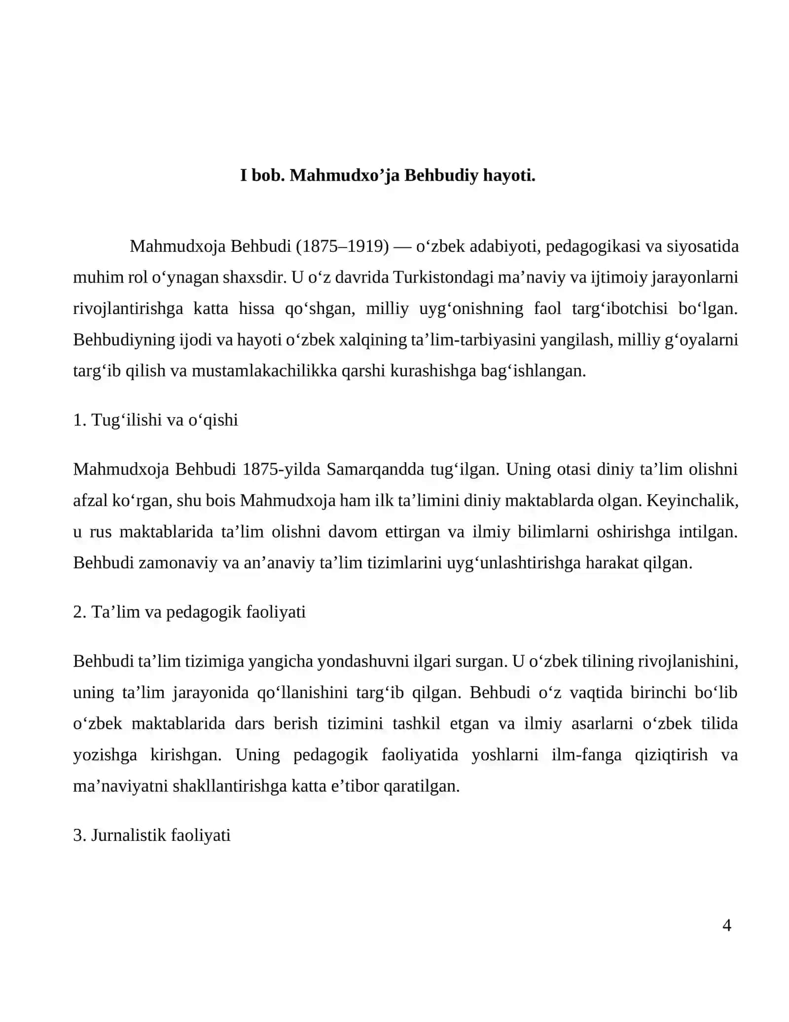 Mahmudxo’ja Behbudiyning hayoti va ijodi 4