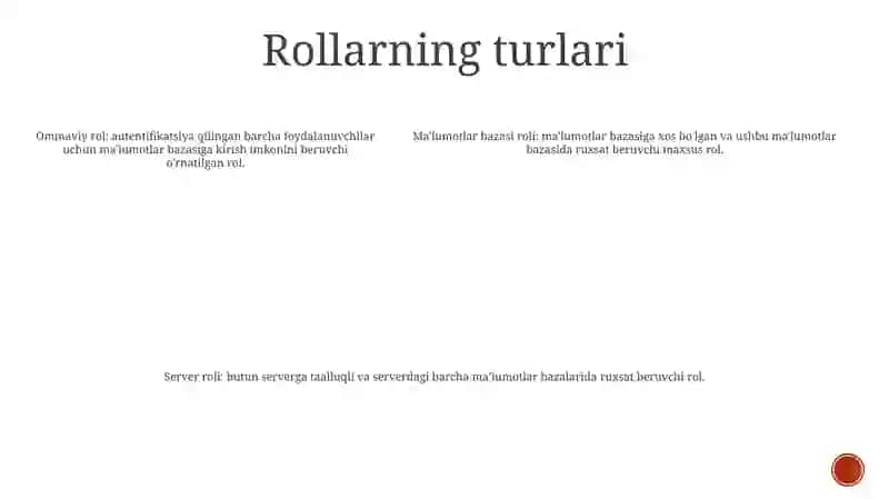 SQL Server Ma'Lumotlar Bazasini Boshqarish Tizimi 4
