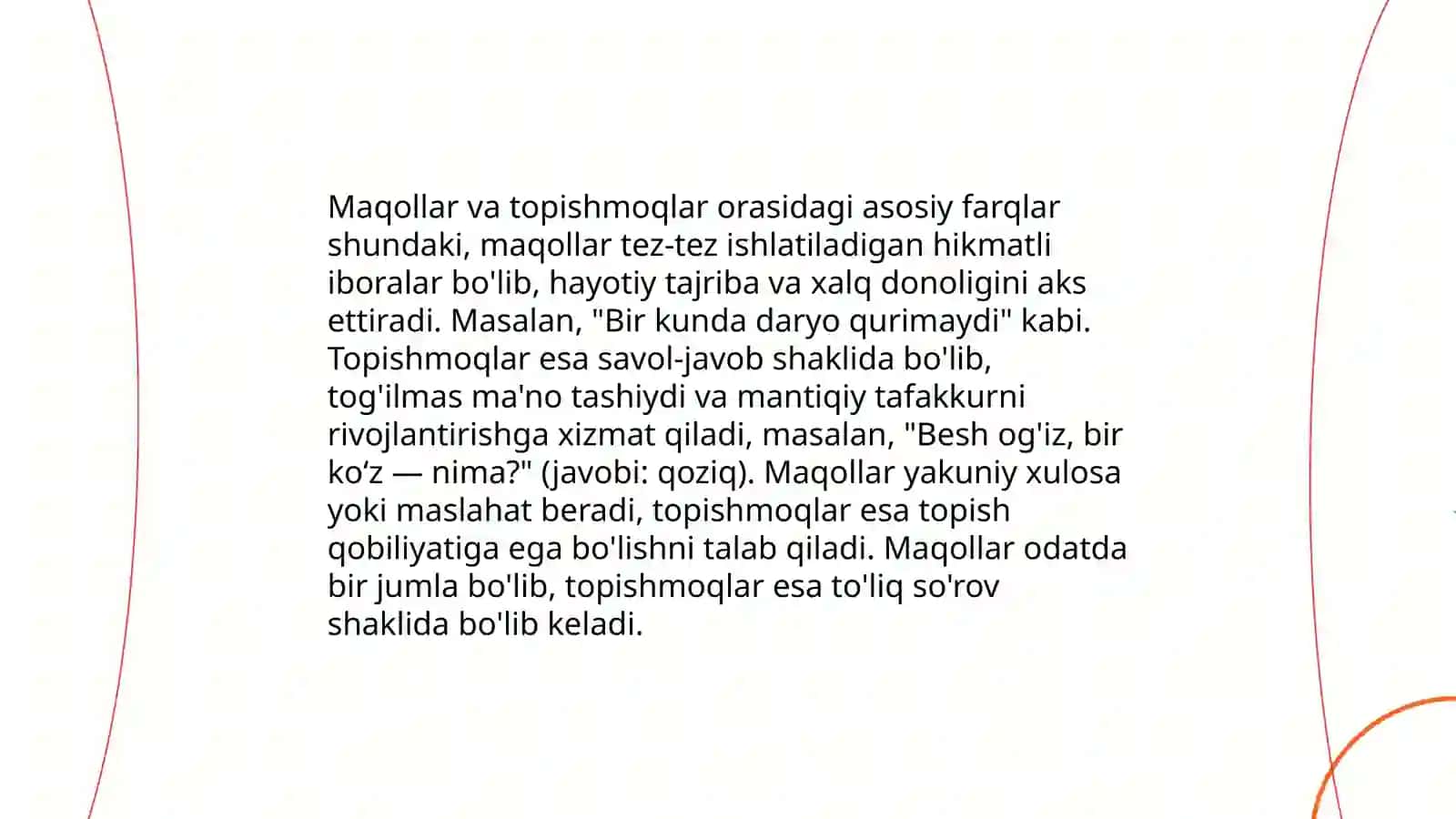 Maqol va topishmoqlarni bolalarga oʻqitish 4