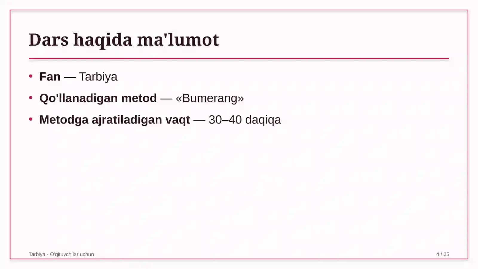 tarbiya darslarida bumerang metodidan foydalanish 3216 4