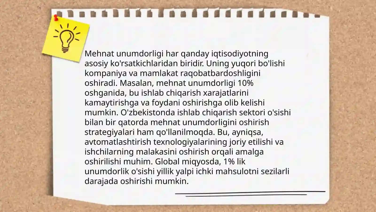 Mehnat unumdorligi koʻrsatgichlari va uni oʻlchash uslublari 4