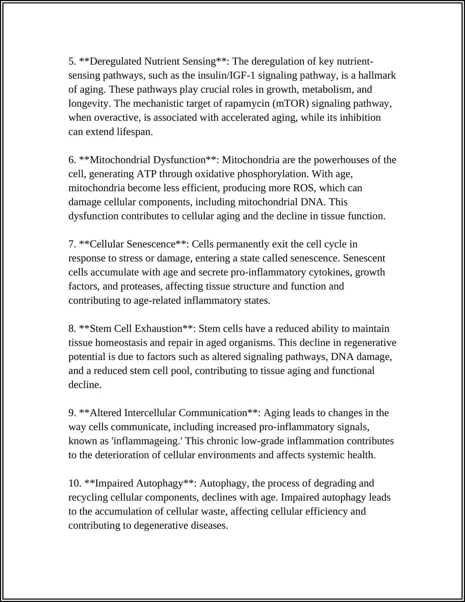 Biological Mechanisms of Ageing 4