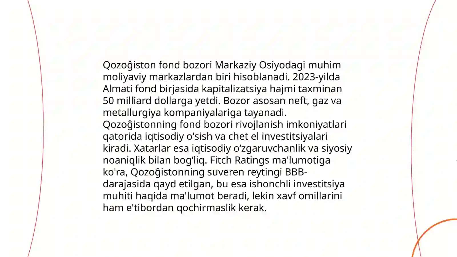 Qozoĝiston investitsiya muhitining rivojlanish tendensiyalari 4